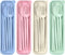 4 Sets Travel Utensils with Case, Cutlery Set Chopsticks Fork Spoon Knife with Case, Reusable Plastic Utensils Sets for Lunch Box Accessories,Port...