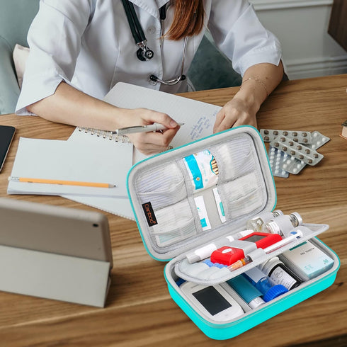 Canboc Diabetic Supplies Travel Case, Carrying Bag for Glucose Meter, Insulin Pens, Blood Sugar Test Strips, Lancets, Syringe, Medication, Alcohol...