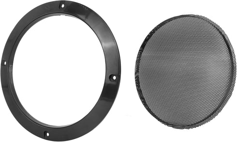 X AUTOHAUX 2pcs 6.5 Inch Metal Glossy Audio Speaker Cover Mesh Subwoofer Grill Horn Guard Decorative Circle Grille Protector Black for Car...