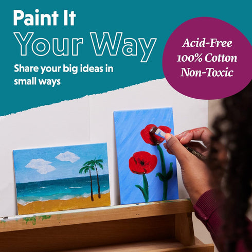 Crafts 4 All Canvases for Painting - Blank Canvas Boards, Triple Primed 100% Cotton Canvas Panels for Acrylic, Oil & Watercolor Paint | Bulk Art P...