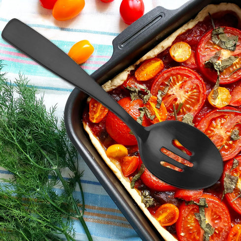 Matte Black Serving Utensils Set Hostess Set Buffet Serving Set 5 Pieces, Stainless Steel, Dishwasher Safe...
