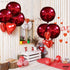 KatchOn, Huge Metallic Red Balloons - 22 Inch, Pack of 6 | Round 4D Mylar Balloon for Red Party Decorations | Burgandy Balloons for Birthday, Anni...