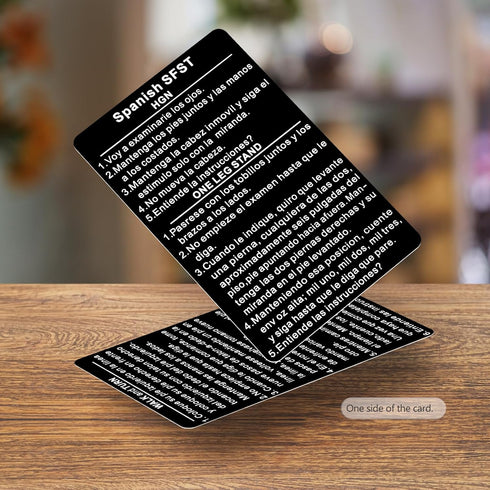 3 PCS Spanish SFST/HGN Card - Standardized Field Sobriety Test Instruction Card Metal Card, Law Enforcement, Cops, Police, Sheriff, Thin Blue Line...
