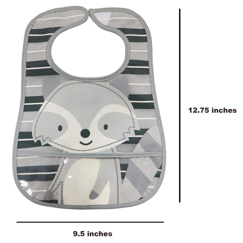Neat Solutions 2 Pack Water Resistant Toddler Bib Set - Bear & Raccoon, Multi...