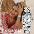 Lancardo Women Stretch Band Watch: Bohemia Flower Elastic Analog Quartz Big Number White Dial Wristwatch Easy to Read Womens Day...