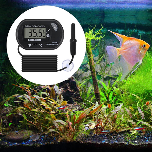 2Pack Digital Aquarium Thermometer Fish Tank Thermometer, Water Thermometer with Large LCD Display, Reptile Thermometer for Vehicle Reptile Terrar...