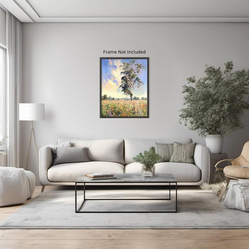 Posterizer 1 pcs-oil painting style-vibrant field with flowers-classics inspired 4-Landscape & Nature Art-Vintage Art-Gift for Art Lovers- unframe...