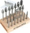 Tungsten Carbide Burr Set Compatible with Dremel 1/8" Shank 20PCS w/Wood Base Die Grinder Rotary Tool Rasp Bits Kit Accessories Attachments Metal ...