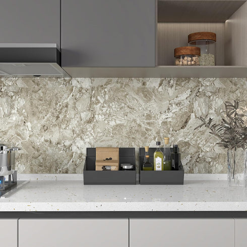 12"x100" Marble Contact Paper Matte Marble Wallpaper Peel and Stick Countertops for Kitchen Waterproof Brown Removable Self Adhesive Contact Paper...