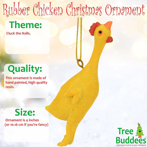 Tree Buddees Funny Rubber Chicken Christmas Ornaments...