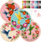 ORIGACH 4 Pack Flowers and Hummingbird Embroidery Kits for Beginners, DIY Starter Hand Embroidery Kit with Floral and Birds Patterns and Instructi...
