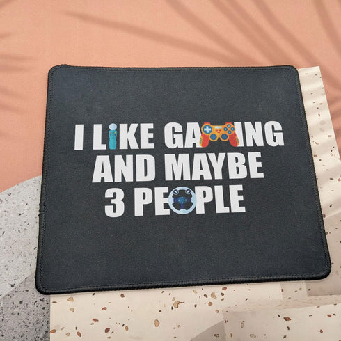Men I Like Gaming and Maybe 3 People Mouse Pad Funny Video Gamer Gift Cool Gaming Mouse Mat 9.5 inch - Gift for Teen Boys Game Mousepad...