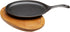 Fajita Plate Set - Pre-seasoned Cast Iron Fajita Pan with Wooden Tray and Hot Mitt by Old Mountain...