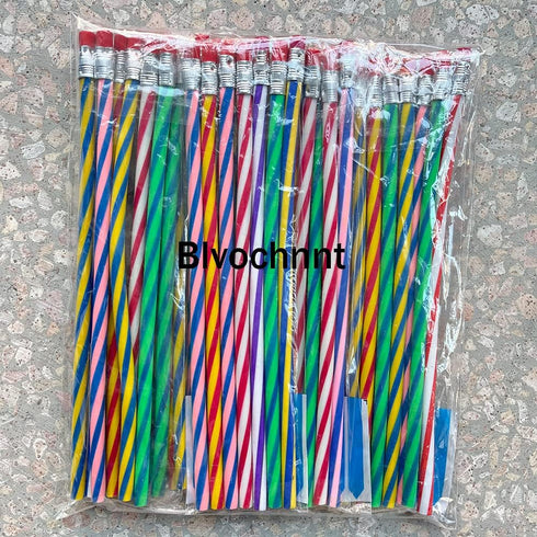 35 Pcs 7 Inch Flexible Soft Pencils,Magic Bend Pencils,Colorful Stripe Soft Pencils for Valentine's Day,Children's Day Gift,Students,Classroom Gif...