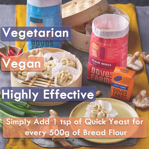Doves Farm Quick Yeast | For Bread & Pizza Dough Baking | Useful for Home Hand Baking & Bread Machine | Highly Effective Instant Dry Yeast | 4.41 ...