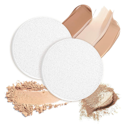 Round Sponge Puff Set 24 Pieces 2.2 Inch Soft Mini Facial Loose Powder Blender Pads Applicator For Liquid Foundation Setting Holder Makeup Beauty ...