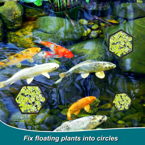 5pcs Aquarium Floating Plant Corral, Foam Fish Feeding Rings Hexagon Fish Tank Food Ring for Keeping Floating Plants in Place (Black)...