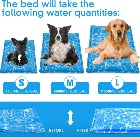 Cooling Mat for Dogs Water Injection Cooling Mats Cooling Bed Mats,Self Cooling Pet Dog Cool Mat Pads for Dogs Cats Indoor and Outdoor (Large, Blu...
