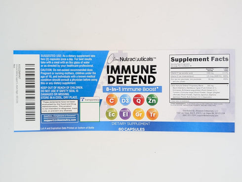 Clean Nutraceuticals Immune Defense Support Supplement 8 in 1 with Zinc 50mg Quercetin, VIT C 1000mg, Vitamin D3 5000 IU, Elderberry, Ginger - Imm...