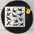 Aleks Melnyk No.468 Metal Stencil, Many swallows fly in The sky, Birds, Animals, Small Stencil, 1 PC, Template for Wood Burning, Engraving, Crafti...