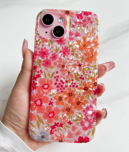 Qokey for iPhone 14 Case,for iPhone 13 Case,Cute Flower Case for Girls Women, Shell Pattern Soft Bumper Lightweight Slim Fit Case TPU Shockproof P...