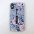 Compatible with iPhone X/XS Case Finger Grip,3D Embossed Pink Flowers White Shell Design,Rugged Shockproof Slim Fit Dual Layer Finger Ring Loop St...