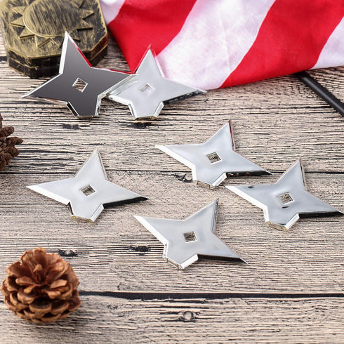 Weewooday 10 Pieces Ninja Magnet Cool Anime Refrigerator Magnets Funny Decorative Throwing Star for Home Office Whiteboard(Silver)...
