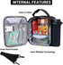 MIER Expandable Lunch Bag Insulated Lunch Box for Men to Work Travel Portable Lunchbox Bags with Shoulder Strap and Water Bottle Holder, Black...