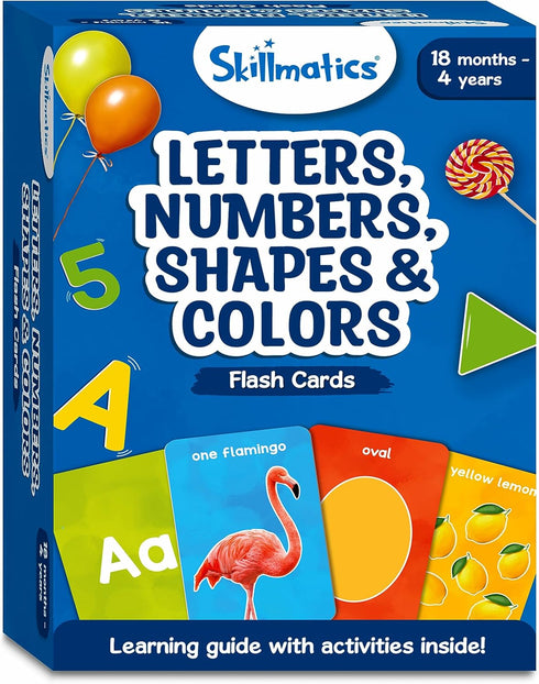 Skillmatics Thick Flash Cards for Toddlers - Letters, Numbers, Shapes & Colors, Montessori Toys & Games, Preschool Learning for Kids 1, 2, 3, 4 Ye...