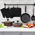 R HORSE 4Pcs Oven Mitts Pot Holders Set for Kitchen, Cotton Lining Heat Resistant Oven Gloves Black Kitchen Mittens Hot Pads Pot Holder with Pocke...