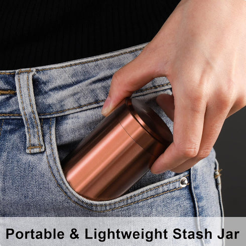 Yesland 8 Pack Smell Proof Containers, 1.7 oz Aluminum Storage Jar Portable Airtight Container Bottle, Mini Tea Tins for Spices, Coffee, Teas, Her...