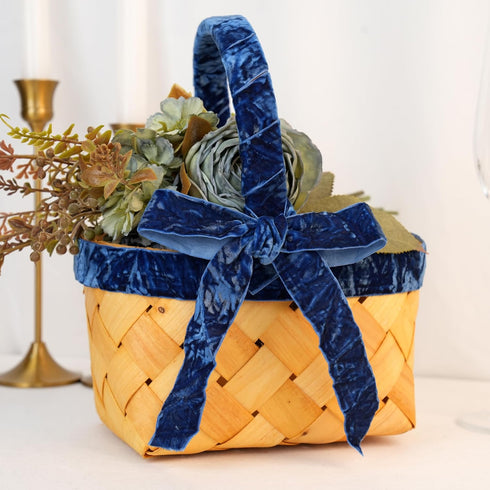 Blue Crushed Velvet Ribbon 1" x 10 Yards Navy Ribbon for Flower Bouquet Vintage Velvet Ribbon for Wedding Invitations, Crafts, Gift Wrapping, Baby...