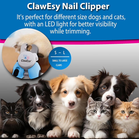 Dog Nail Clipper with Ultra Bright LED Light for Bloodline, Stainless Steel Pet Nail Trimmer with Safety Guard, Ergonomic Handle, Free Nail File f...