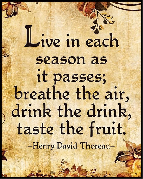 Posterizer 1 pcs-Henry David Thoreau-Live In Each Season As It Passes- Philosophy-Quotes-Gift for Teachers-School and classroom art- unframed wall...