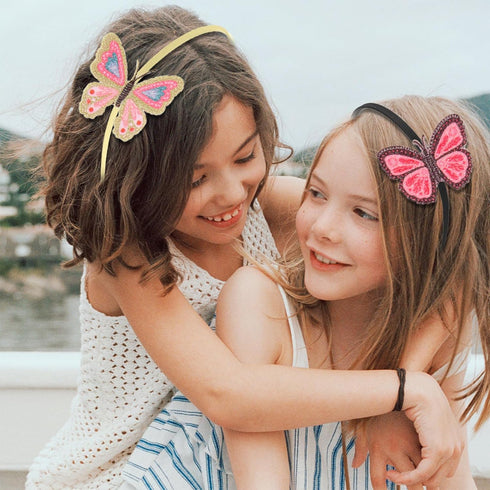 Butterfly Headband for Girls Glitter Butterfly Hair Bands Spring Summer Shiny Hair Bands Bling Head Bands Wedding Birthday Party Favors(Black)...