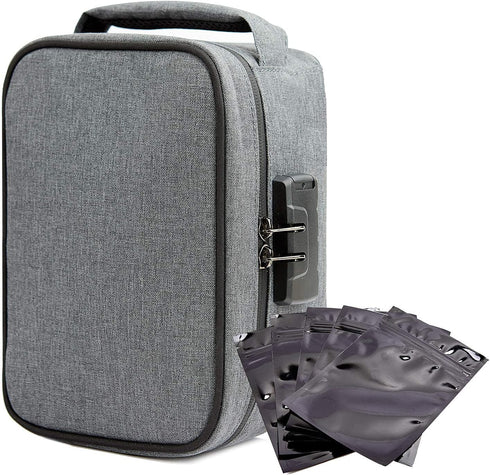 Large Storage Bag with Combination Lock, Money Organizer & Travel Medicine Lock Bag, Scent Resistent Containers Carbon Lined Great Gifts for Women...