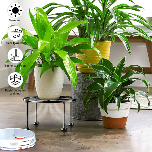 Metal Black Plant Stands?Anti-Rust Iron Plant Pot Shelf?Heavy Duty Round Supports Display Rack?Rustproof Potted Plant Holder?Corner Gardening Pump...