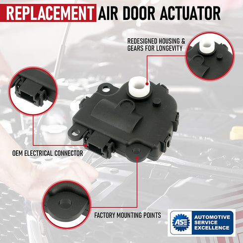 HVAC Air Blend Door Actuator Heater - Compatible with Chevrolet Impala 2004-2013 Vehicles - 1573517, 1574122, 15844096, 22754988, 52409974, 604-10...