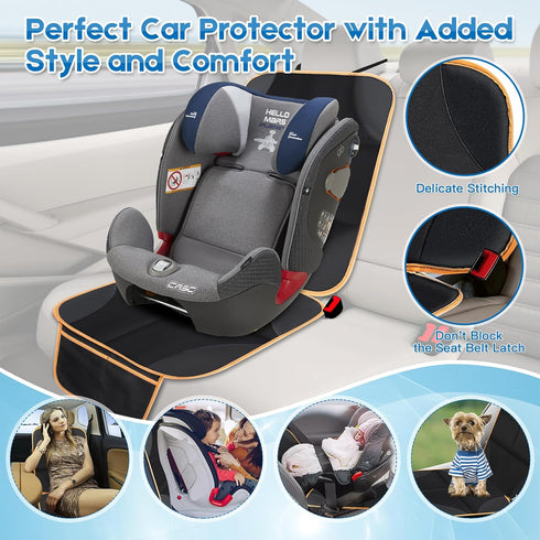 Car Seat Protector for Child Car Seat, 600D Fabric Carseat Seat Protectors, 1 Pack Seat Protector Under Baby Pet Car Seat with Non-Slip Backing, T...