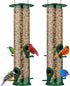 Gray Bunny 2 Pack, 12 Inches Tube Bird Feeders for Outdoors Hanging, 4 Feeding Ports, Hard Plastic Feeder Outdoor Weatherproof & Steel Hanger, Bir...