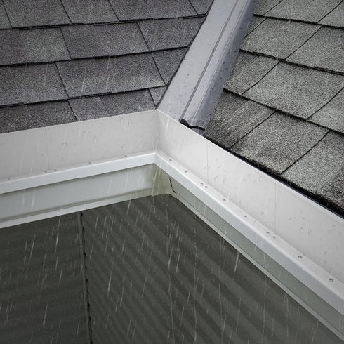 Gutter Valley Splash Guard,Aluminum Rain Diverter Roofing Gutter Splash Guards for Valley,Corner or Straight,10 Inch Each (4 Pcs White)...