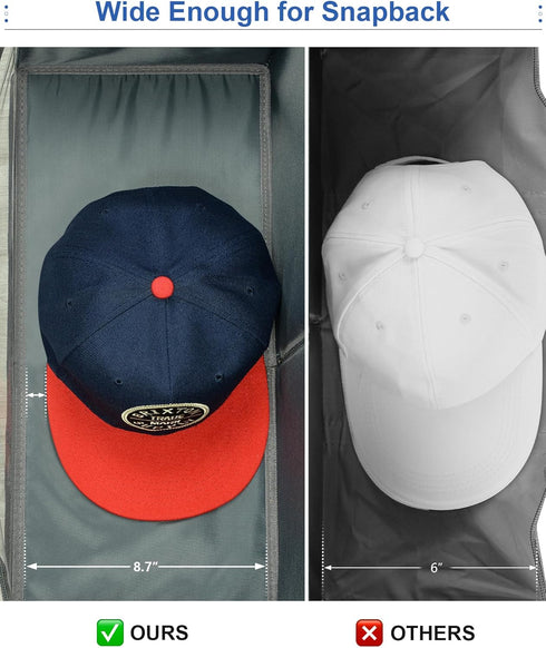 Stackable Hat Storage Box, Structured Hat Organizer for Baseball Caps, Wide Hat Bag Foldable Hat Case for Home Travel (Structure)...