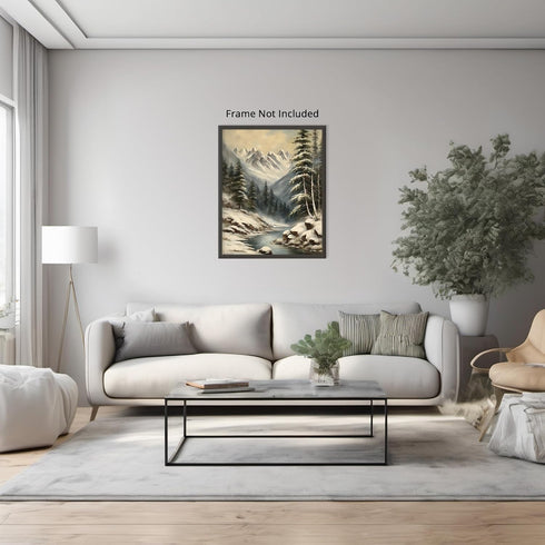 Posterizer 1 pcs-beautiful snowy scenary in winter -10-Landscape & Nature Art-GIft for Men Women Teens-Living Room Bedroom Decor- unframed wall ar...