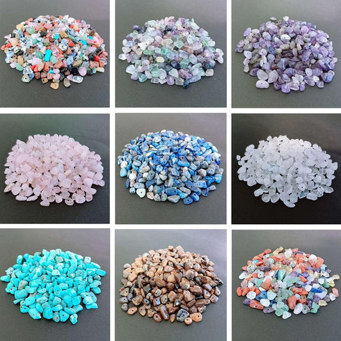 Fluorite 400pcs Natural Chip Stone Beads 5-8mm Healing Crystal Irregular Gemstones Drilled DIY Loose Rocks Bead Crystal for Bracelet Earrings Neck...