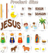 78Pcs Christmas Nativity Cutouts Bulletin Board Decoration Set Jesus Birth Cutouts Bulletin Board Classroom School Decoration Star of David Wise M...