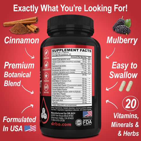 Gluco Support Supplement Capsules - Boost Metabolism Supplements, Vitamin Herbal Formula Pill - Ultra Balance Optimizer Vitamins, Chromium, Cinnam...