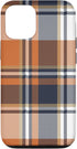 iPhone 12/12 Pro Navy Black and Orange Plaid Halloween Fall Autumn Pumpkins Case...