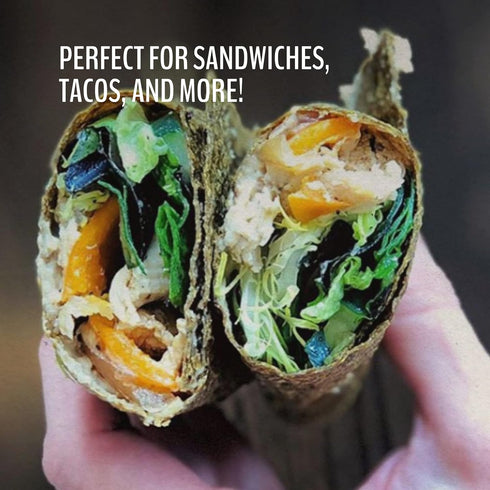 WrawP Organi Veggie Wraps - VEGGIE LIFE (3 pack) SHELF STABLE, All Natural, Gluten Free, Paleo, Raw Vegan. Perfect for Wraps, flat bread, snack, c...