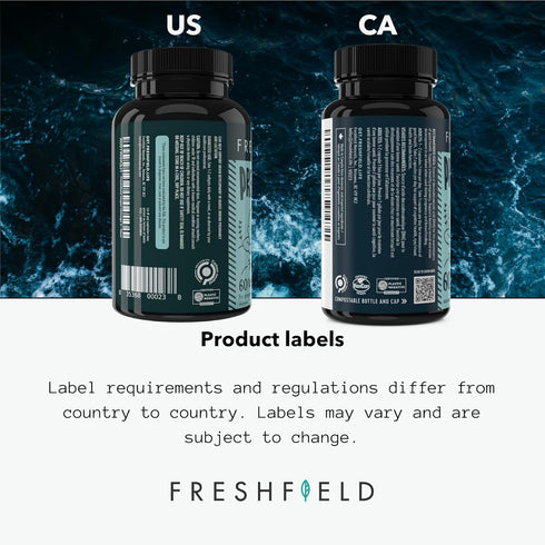 Freshfield Prenatal Omega 3 DHA Supplement: Fish Oil Replacement, Algae Oil, Vegan Friendly Supports Lactation & Brain Development. Mercury Free, ...