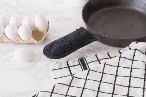 DII Basic Terry Collection Quilted 100% Cotton, Pan Handle, Black, 3 Piece...